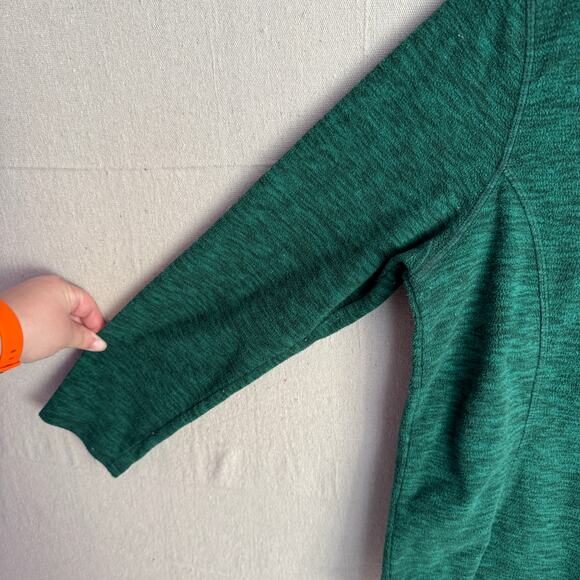 St. John’s Bay Active Fleece Top Size S Green V-Neck Long Sleeve Soft Polyester - Picture 3 of 9